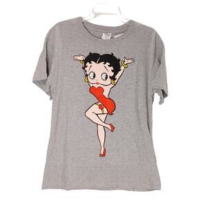 Freeze Betty Boop Graphic T-Shirt Short Sleeve Crew Neck Heather Gray Mens S NWT